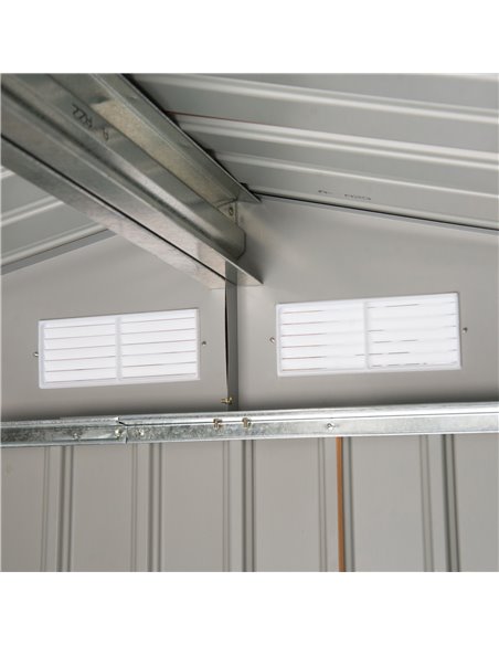 Outsunny 7 x 4 ft Lockable Garden Shed Large Patio Roofed Tool Metal Storage Building Foundation Sheds Box Outdoor Furniture, Ye - pic 39386 | FastDaddyshop