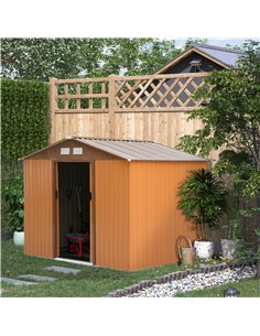 Outsunny 9 x 6FT Garden Metal Storage Shed, Yellow 845-031YL 2