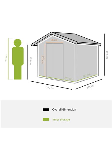 Outsunny 9 x 6FT Garden Metal Storage Shed Outdoor Storage Shed with Foundation Ventilation & Doors, Yellow 845-031YL
