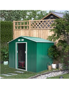 Outsunny 9 x 6 FT Large Lockable Garden Shed, Green 845-031GN 2