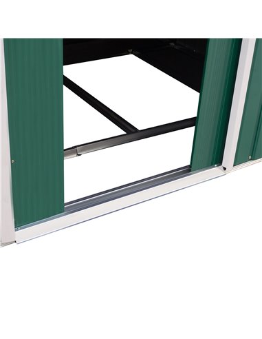 Outsunny Lockable Garden Shed Large Patio Tool Metal Storage Building Foundation Sheds Box Outdoor Furniture (9 x 6 FT, Green) 8