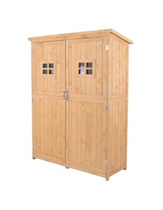 Outsunny Wooden Garden Storage Shed, Natural 845-210