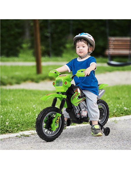 HOMCOM Kids Electric Motorbike Child Ride on Motorcycle 6V Battery Scooter (Green) - pic 3942 | FastDaddyshop