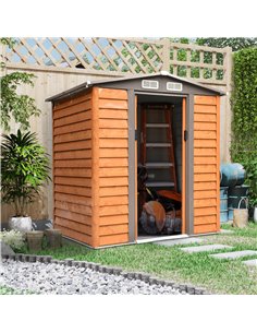 Outsunny 6 x 5 ft Garden Storage Shed, Apex Store for Gardening Tool, Brown 845-171 2