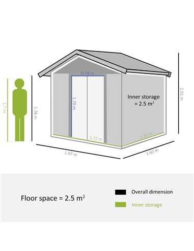 Outsunny 6 x 5 ft Garden Storage Shed, Apex Store for Gardening Tool, Brown 845-171