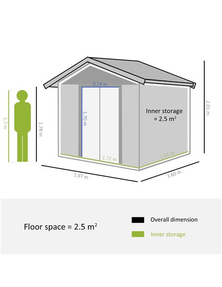 Outsunny 6 x 5 ft Garden Storage Shed, Apex Store for Gardening Tool, Brown 845-171 - pic 39425 | FastDaddyshop