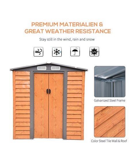 Outsunny 6 x 5 ft Garden Storage Shed, Apex Store for Gardening Tool, Brown 845-171 - pic 39426 | FastDaddyshop