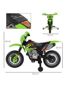 HOMCOM Kids Electric Motorbike Child Ride on Motorcycle 6V Battery Scooter (Green) 2