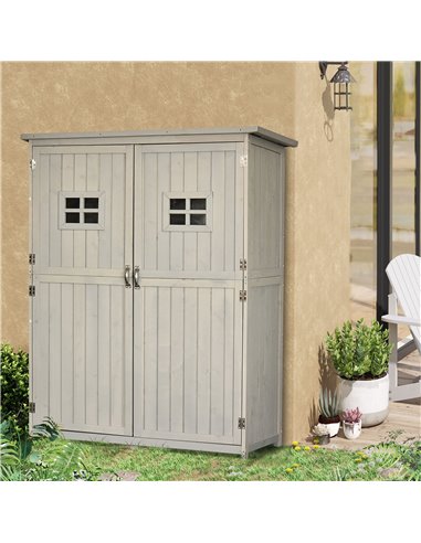 Outsunny Wooden Garden Shed, Tool Storage, Grey 845-210GY