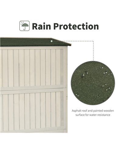 Outsunny Wooden Garden Shed Tool Storage Outsunny Wooden Garden Shed w/ Two Windows, Tool Storage Cabinet, 127.5L x 50W x 164H c