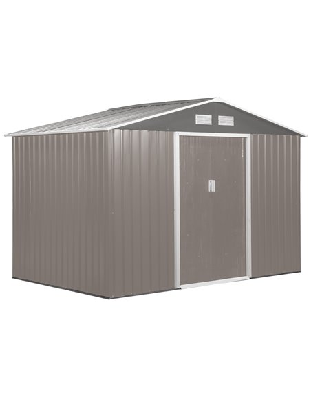 Outsunny 9 x 6 ft Metal Garden Storage Shed, Grey 845-031GY - pic 39450 | FastDaddyshop