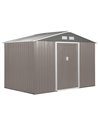 Outsunny 9 x 6 ft Metal Garden Storage Shed, Grey 845-031GY