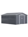 Outsunny 13 x 11ft Steel Outdoor Garden Shed, Grey 845-031V01