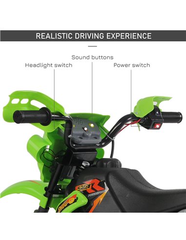 HOMCOM Kids Electric Motorbike Child Ride on Motorcycle 6V Battery Scooter (Green)