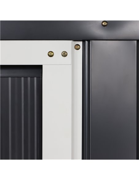 Outsunny 13 x 11ft Foundation Ventilation Steel Outdoor Garden Shed Grey 845-031V01 - pic 39466 | FastDaddyshop