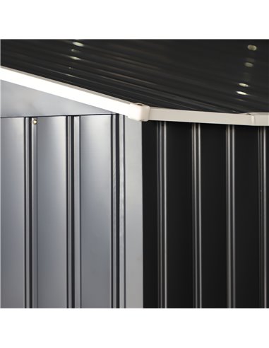 Outsunny 13 x 11ft Foundation Ventilation Steel Outdoor Garden Shed Grey 845-031V01