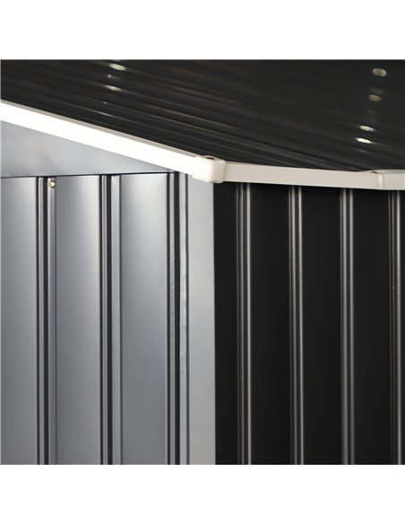 Outsunny 13 x 11ft Foundation Ventilation Steel Outdoor Garden Shed Grey 845-031V01 - pic 39467 | FastDaddyshop