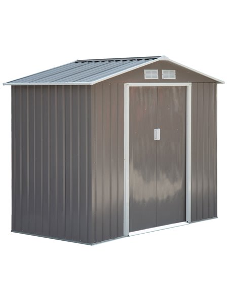 Outsunny 7ft x 4ft Lockable Garden Metal Storage Shed, Grey 845-030GY - pic 39468 | FastDaddyshop