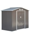 Outsunny 7ft x 4ft Lockable Garden Metal Storage Shed, Grey 845-030GY