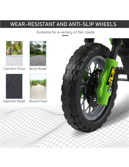 HOMCOM Kids Electric Motorbike Child Ride on Motorcycle 6V Battery Scooter (Green) - pic 3947 | FastDaddyshop