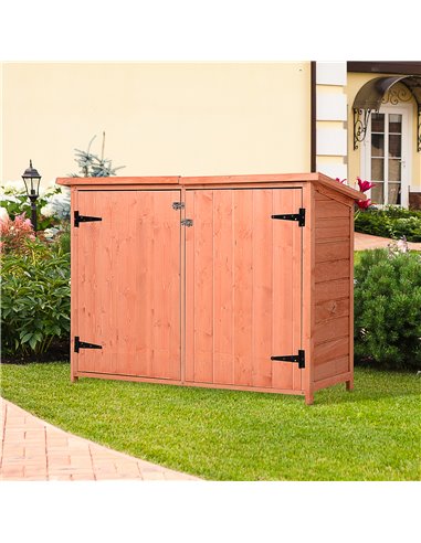 Outsunny Wooden Garden Storage Shed, Golden Red 845-279