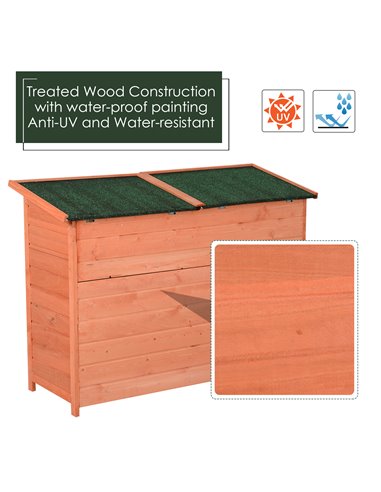 Outsunny Wooden Garden Storage Shed Tool Cabinet Organiser with Shelves Double Door 128L x 50W x 90Hcm 845-279