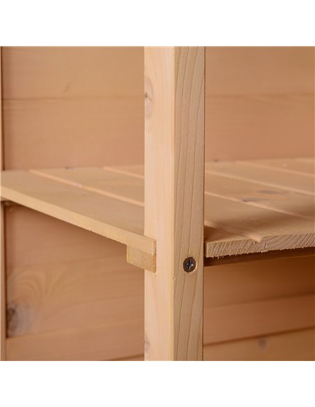 Outsunny Wooden Garden Storage Shed Fir Wood Tool Cabinet Organiser with Shelves 75L x 56W x115Hcm 845-292 - pic 39492 | FastDaddyshop