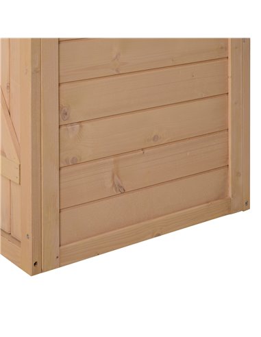Outsunny Wooden Garden Storage Shed Fir Wood Tool Cabinet Organiser with Shelves 75L x 56W x115Hcm 845-292