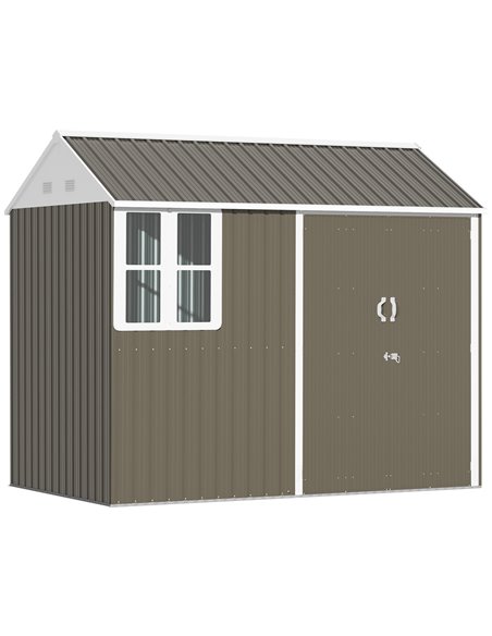 Outsunny 8 x 6 ft Metal Garden Storage Shed, Grey 845-331 - pic 39504 | FastDaddyshop