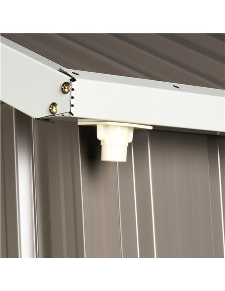 Outsunny 8 x 6 ft Metal Garden Storage Shed Patio Corrugated Roof Tool Storage Box w/ Double Door Window Sloped Roof, Grey 845-3 - pic 39511 | FastDaddyshop