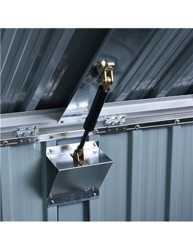 Outsunny 5ft x 3ft Garden 2-Bin Corrugated Steel Rubbish Storage Shed w/ Locking Doors Lid Outdoor Hygienic Dustbin Unit Garbage