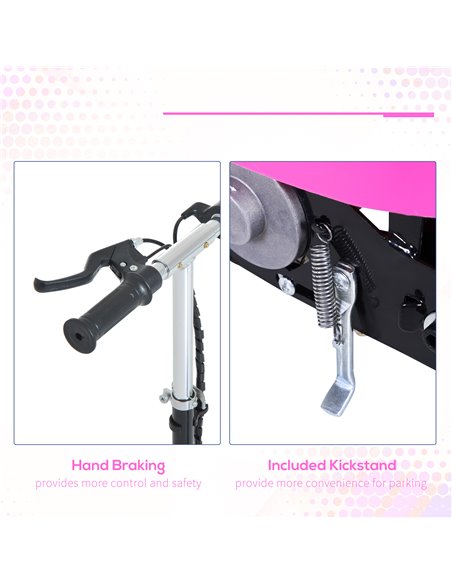 HOMCOM Outdoor Ride On Powered Scooter for kids Sporting Toy 120W Motor Bike 2 x 12V Battery - Pink - pic 3954 | FastDaddyshop
