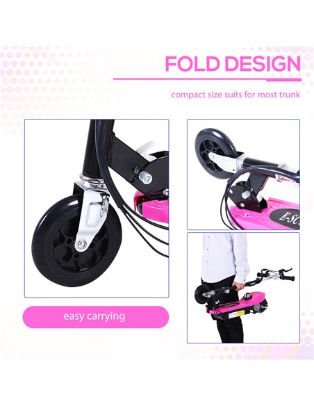HOMCOM Outdoor Ride On Powered Scooter for kids Sporting Toy 120W Motor Bike 2 x 12V Battery - Pink - pic 3955 | FastDaddyshop