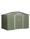 Outsunny 9 x 6 ft Metal Garden Storage Shed, Roofed Tool Box, Light Green 845-031YG