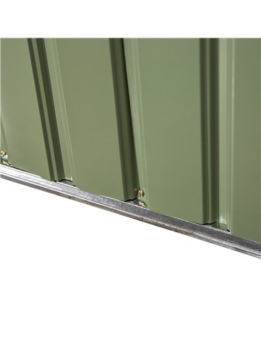 Outsunny 9 x 6 ft Metal Garden Storage Shed Corrugated Steel Roofed Tool Box with Foundation Ventilation and Doors, Light Green 