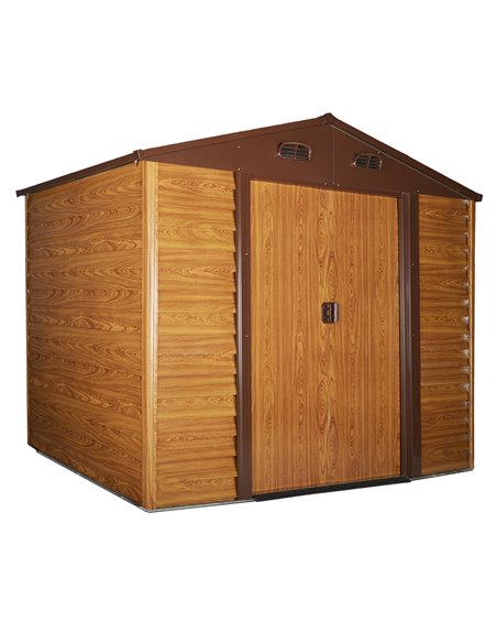 Outsunny 9 x 6.5 ft Metal Garden Storage Shed, Brown with Wood Grain 845-179V01 - pic 39585 | FastDaddyshop