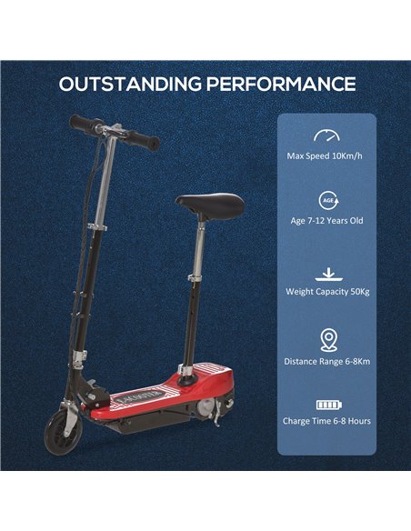 HOMCOM Outdoor Ride On Powered Scooter for kids Sporting Toy 120W Motor Bike 2 x 12V Battery - Red - pic 3960 | FastDaddyshop
