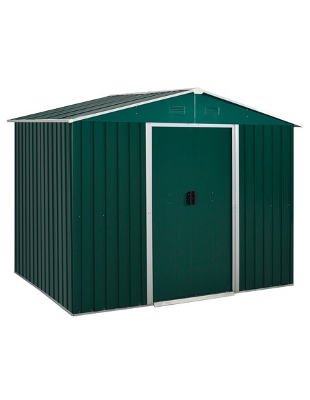 Outsunny 8 x 6 ft Metal Garden Storage Shed, Green 845-429GN - pic 39603 | FastDaddyshop