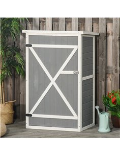 Outsunny Wooden Garden Storage Shed, Grey 845-292GY 2