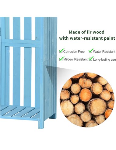 Outsunny Garden Shed Wooden Firewood House Storage Cabinet Waterproof Asphalt Roof Tool Organizer with Lockable Door, 180 x 130 
