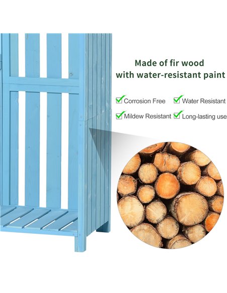 Outsunny Garden Shed Wooden Firewood House Storage Cabinet Waterproof Asphalt Roof Tool Organizer with Lockable Door, 180 x 130  - pic 39644 | FastDaddyshop