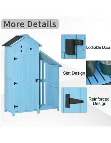 Outsunny Garden Shed Wooden Firewood House Storage Cabinet Waterproof Asphalt Roof Tool Organizer with Lockable Door, 180 x 130 
