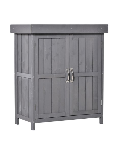 Outsunny Wooden Garden Storage Shed, Grey 845-212GY - pic 39648 | FastDaddyshop