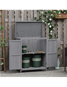Outsunny Wooden Garden Storage Shed, Grey 845-212GY 2