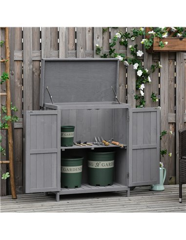 Outsunny Wooden Garden Storage Shed, Grey 845-212GY