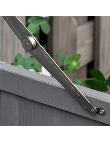 Outsunny Wooden Garden Storage Shed Tool Cabinet Organiser with Shelves, Two Doors,74 x 43 x 88cm, Grey 845-212GY
