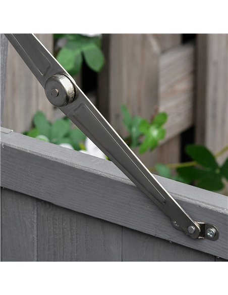 Outsunny Wooden Garden Storage Shed Tool Cabinet Organiser with Shelves, Two Doors,74 x 43 x 88cm, Grey 845-212GY - pic 39655 | FastDaddyshop