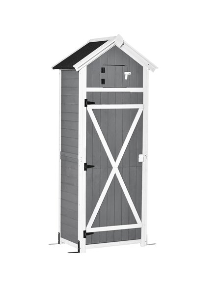 Outsunny Wooden Garden Storage Shed, 182 x 78 x 52.5 cm, Grey 845-377CG - pic 39657 | FastDaddyshop