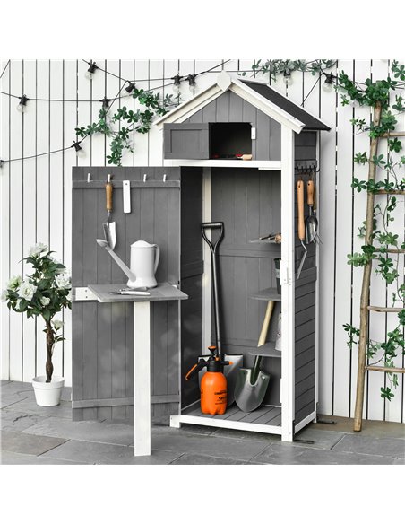 Outsunny Wooden Garden Storage Shed, 182 x 78 x 52.5 cm, Grey 845-377CG - pic 39658 | FastDaddyshop