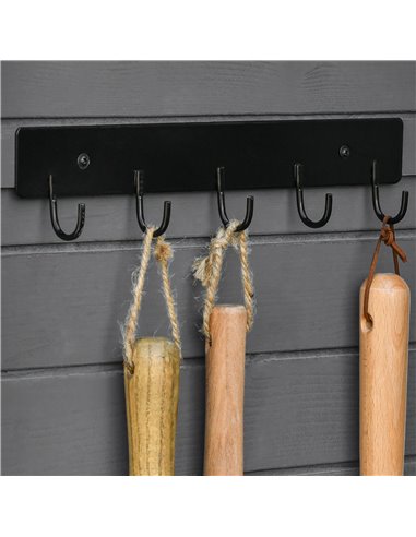 Outsunny Wooden Garden Storage Shed Multifunction Lockable Tool Cabinet Organizer w/ Workstation, 182 x 78 x 52.5 cm, Grey 845-3
